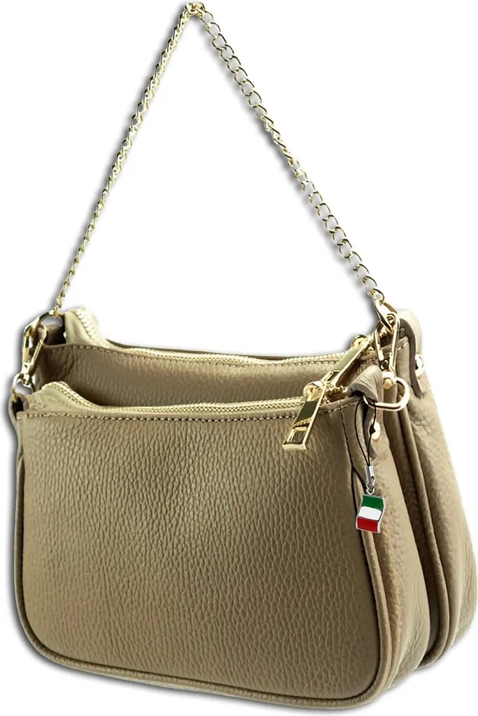 Borsa Tracolla Pelle Taupe Florence OTF826C | Praticità Made in Italy