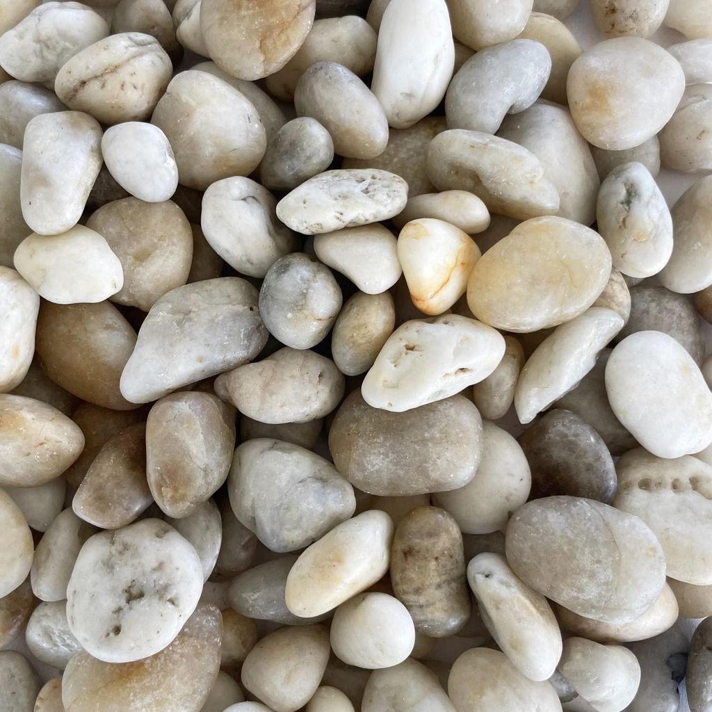 FLUSSKIESEL, Kieselsteine 20-60mm. 500g. Creme - WEISS Produktbild 