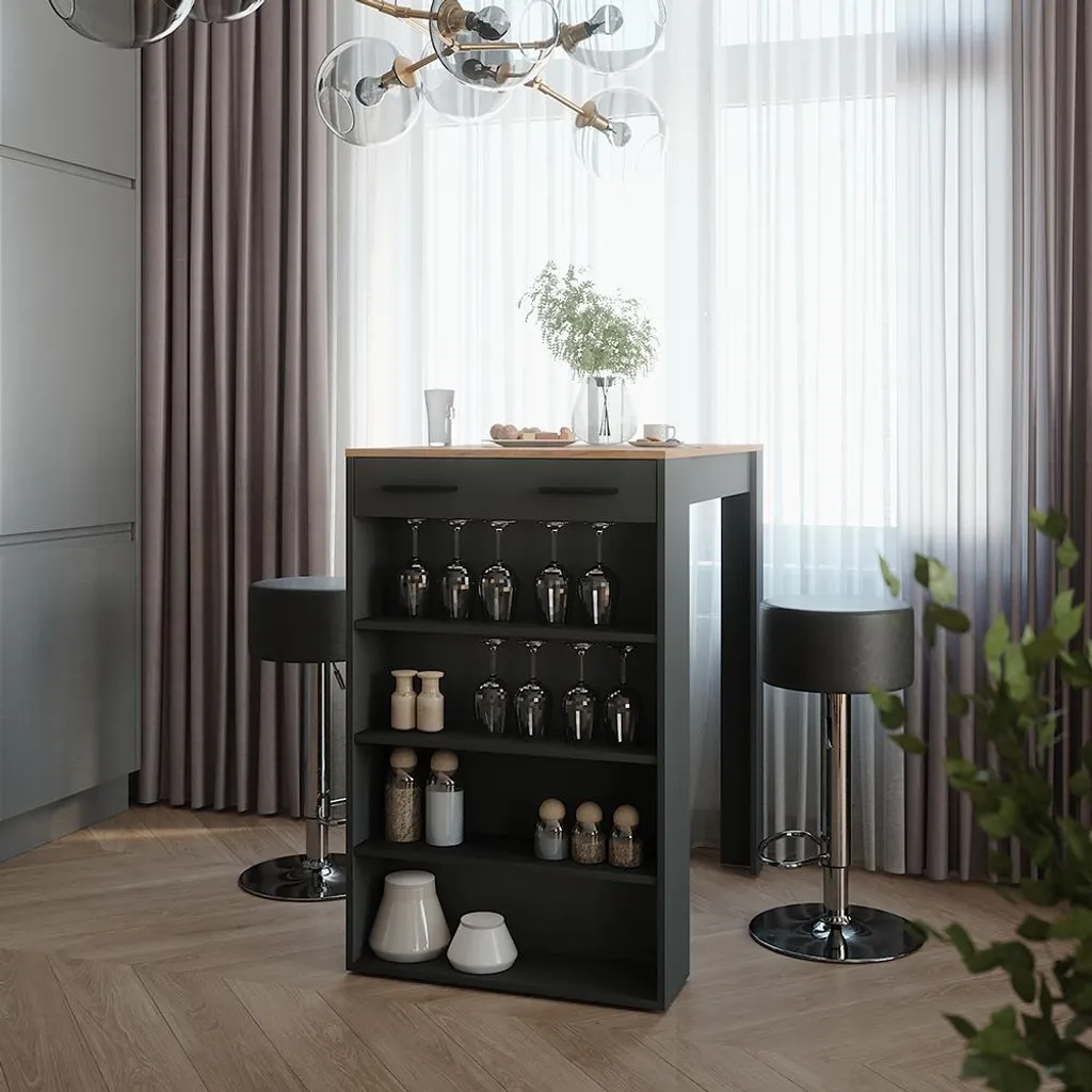 Set de table de bar Vicco Repose Chêne doré anthracite 67x100 55715