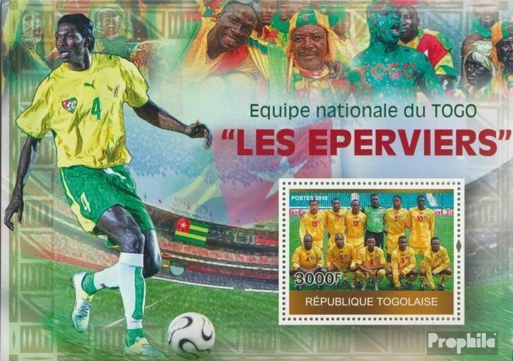Briefmarken Togo 2010 Mi Block 525 (kompl. Ausgabe) postfrisch Nationale Fußballmannschaft von Togo