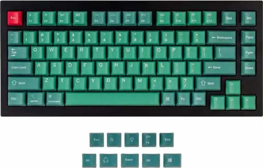 Keychron Forest 92-Tastenkappen-Set, PBT Dye-Sub, US-Layout, mechanische Tastaturkappen