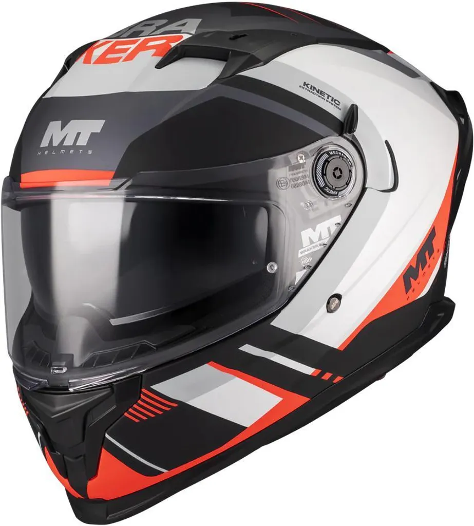 Casque MT BRAKER SV INCEPTION rouge noir XS avec double visière et confort