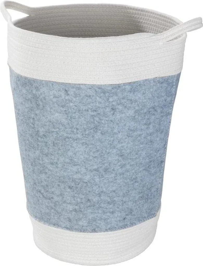 Corbeille à linge écologique grise 75L - Polyester recyclé 38 x 55 cm