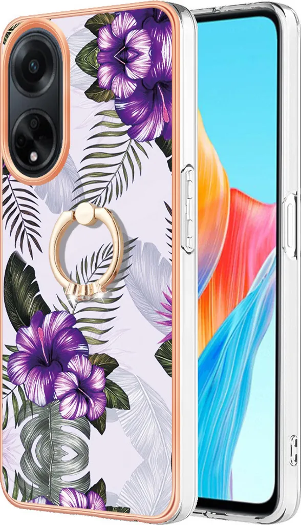 Offerta Cover Oppo A98: Custodia Viola TPU Silicone con Anello