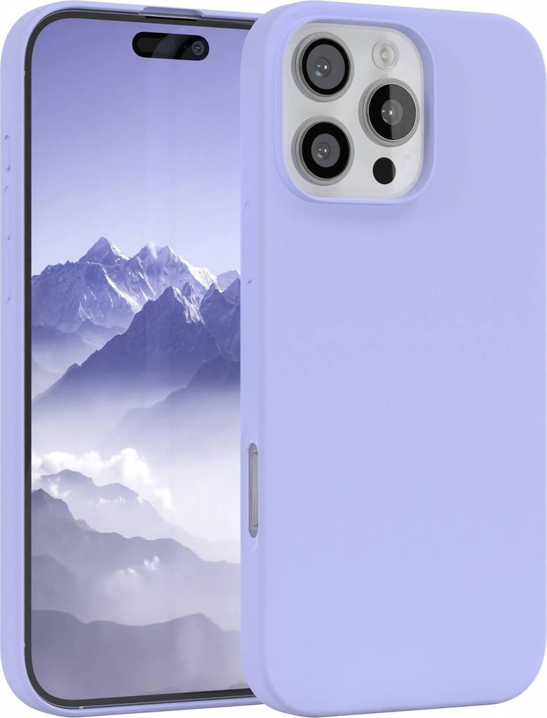 EAZY CASE Silikonhülle für Apple iPhone 16 Pro Max Silikon Backcover Schutz in Violett