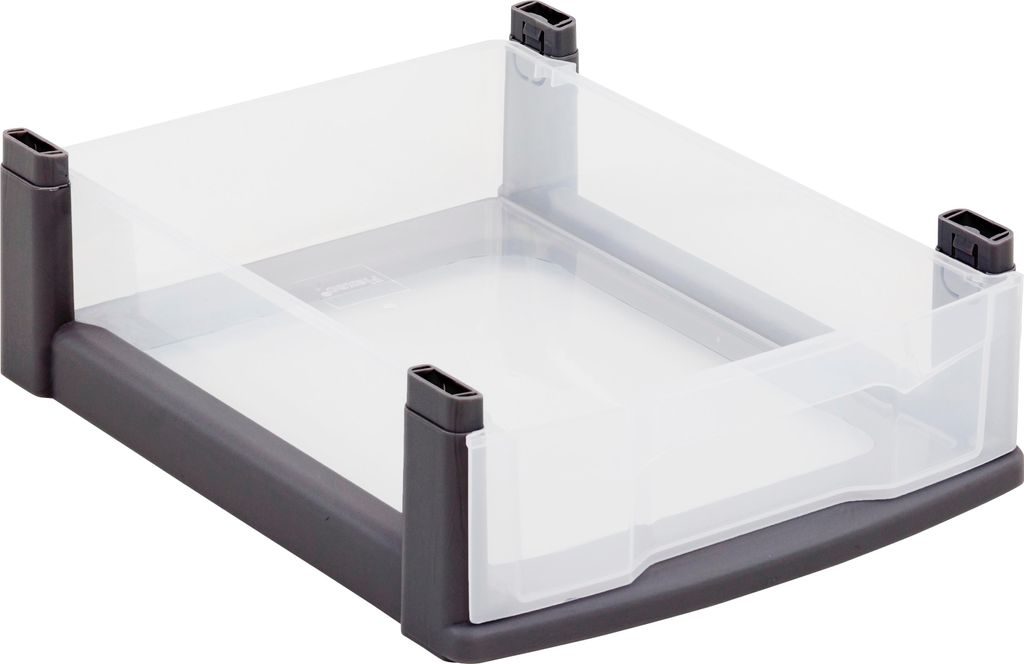 Betzold Box mit Rahmen aus biobasiertem treeNside-Material, Größe: klein, Rahmenfarbe: schwarzer Rahmen, Boxenfarbe: transparent
