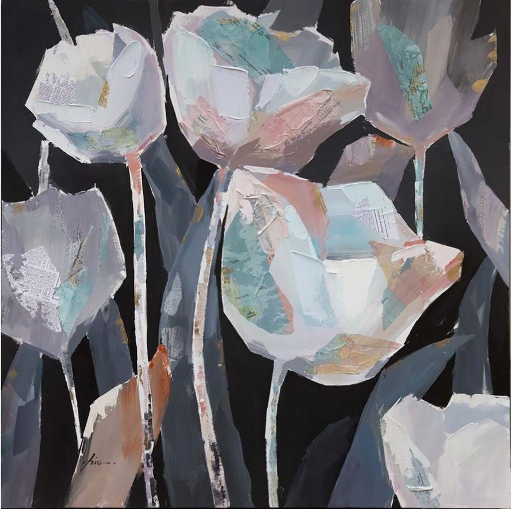Leinwandbild - Motiv: Blumen - 100 x 100cm