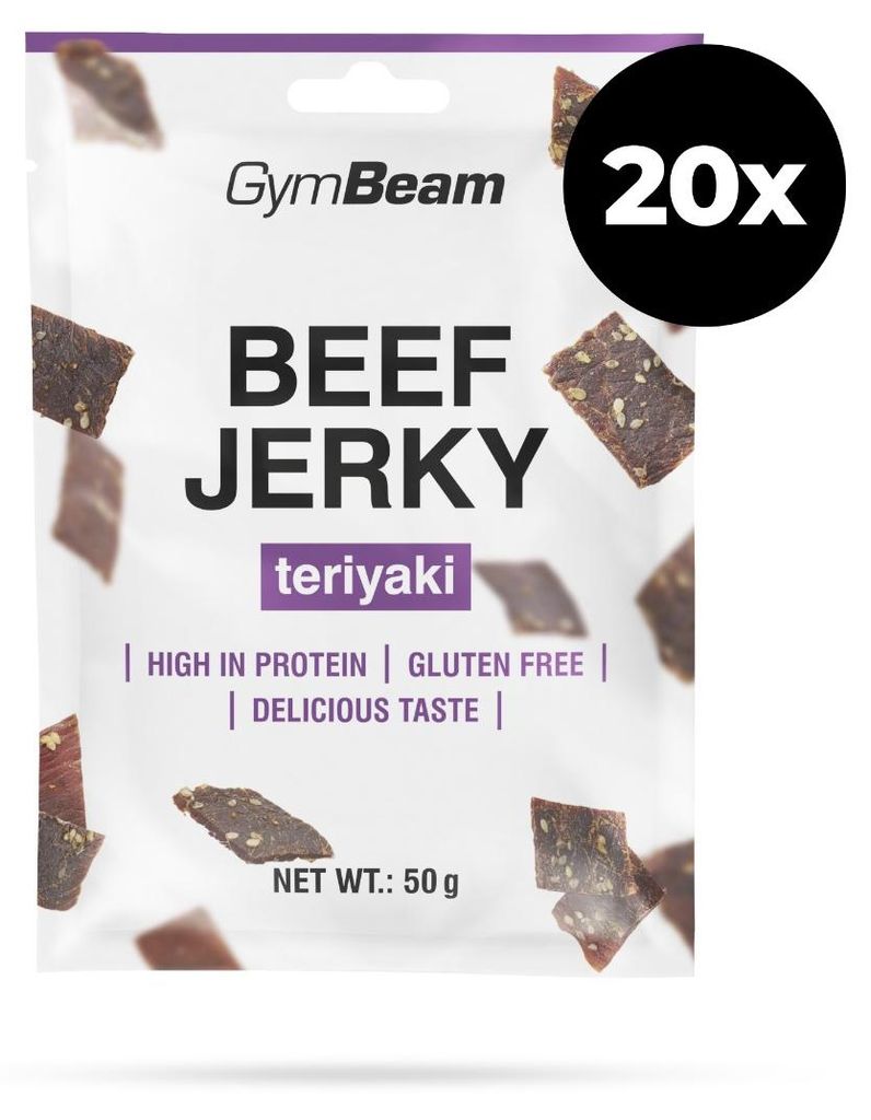 GymBeam - Beef Jerky, 20 x 50 g, Teriyaki Produktbild 