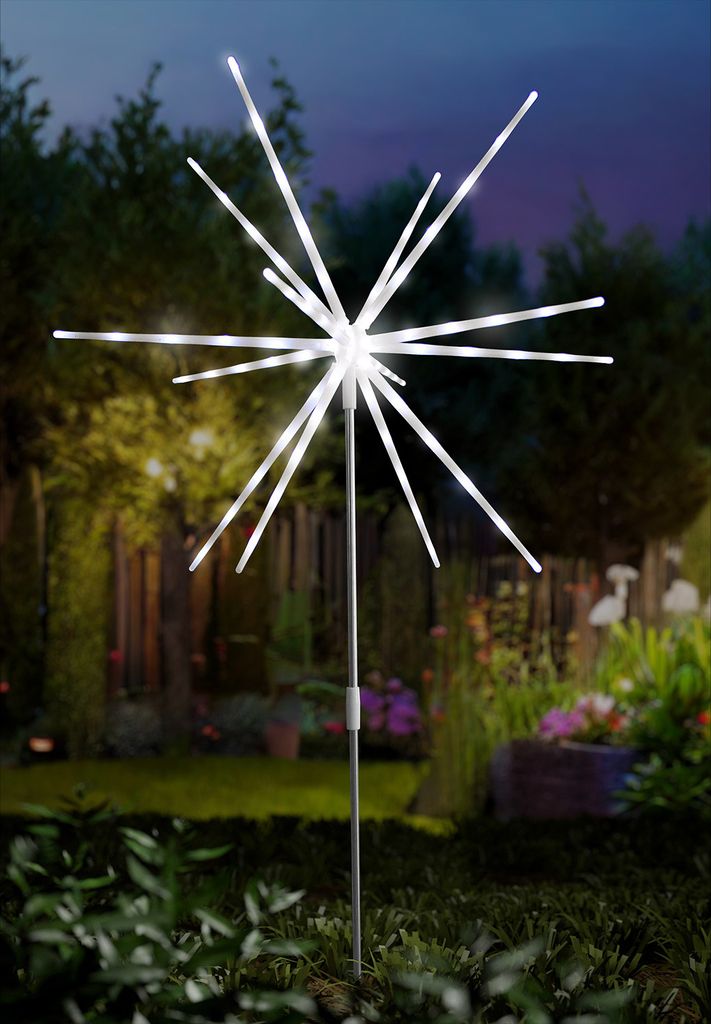 LED Weihnachtsstern Gartenstecker Außen kaltweiß DIA 50xH95cm Batterie