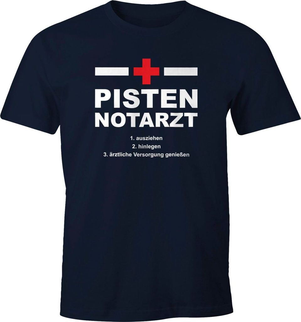 Herren T-Shirt Pisten Notarzt Après Ski Party lustig Feiern Fun-Shirt Moonworks navy XXL