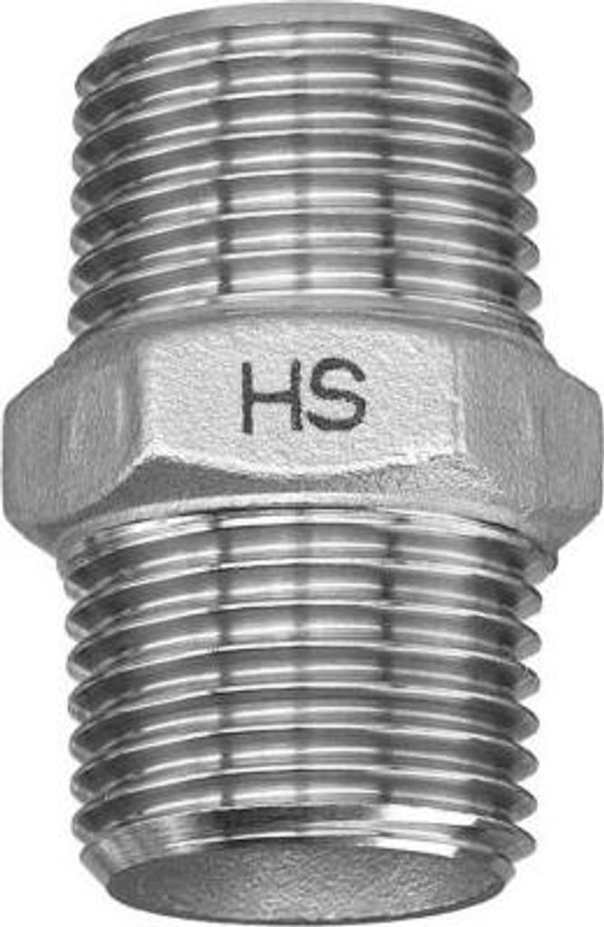 Hermann Schmidt Edelstahl-Doppelnippel 1/2" Aussengewinde