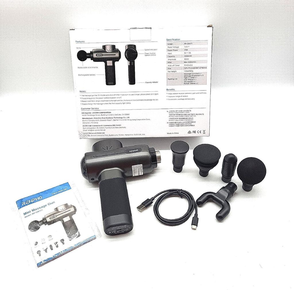 RENPHO Massagegerät Wellness Entspannung Active Massagepistole kraftvoll 2000mAh