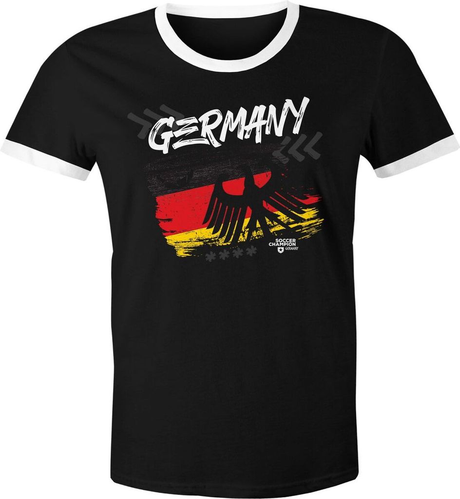 Herren WM-Shirt WM Fußball Weltmeisterschaft 2018 World Cup Deutschland Adler Vintage Moonworks schwarz-weiß XXL