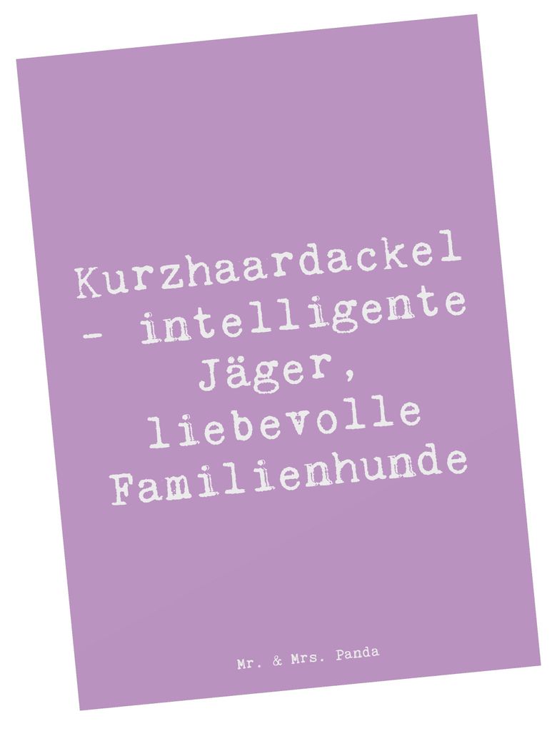 Mr. & Mrs. Panda Postkarte Spruch Kurzhaardackel Liebe - Lavendeltraum - Geschenk, bildkarte, Ansichtskarten, Hunderassen Pflege, Vielfalt, Fotokar...