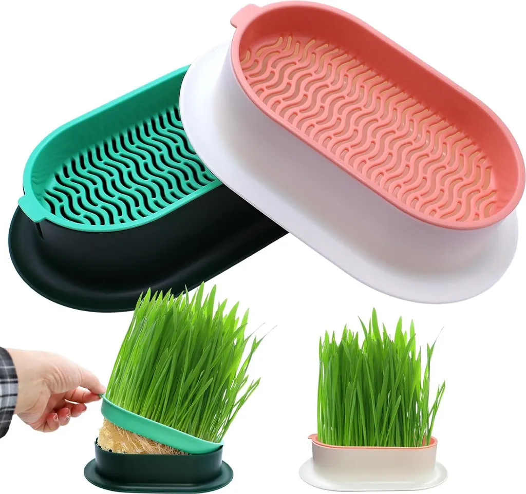 Lot de 2 Bacs de Germination pour Herbe à Chat Culture Hydroponique