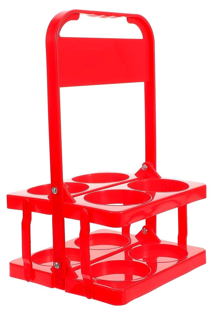 Faltbarer Kunststoff Bierkorb Tragbarer Flaschenhalter mit 4 Fächern und Stabilen Griff für Bar, Picknick und Private Feiern