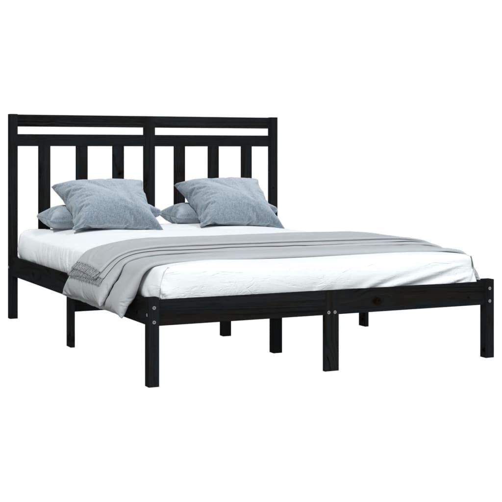 "Winter Sale" Massivholzbett Schwarz 150x200cm - clorisNeu565998 - Klassische BettenJugendbett Tagesbett