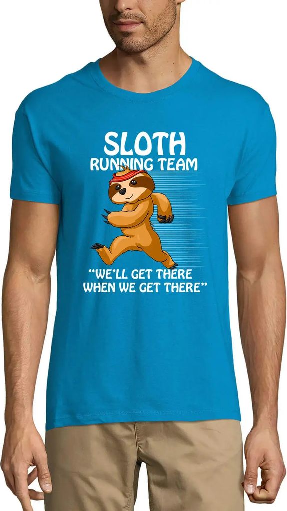Herren Grafik T-Shirt Faultier Laufteam Läufer – Sloth Running Team Runner – Öko-Verantwortlich Vintage Jahrgang Kurzarm Lustige Druck Geburt...
