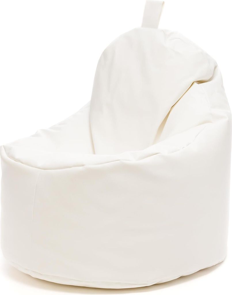 Ecopuf - Sitzsack Bean Bag, aus Kunstleder, 70 x 75 cm - Yoko Weiß E1