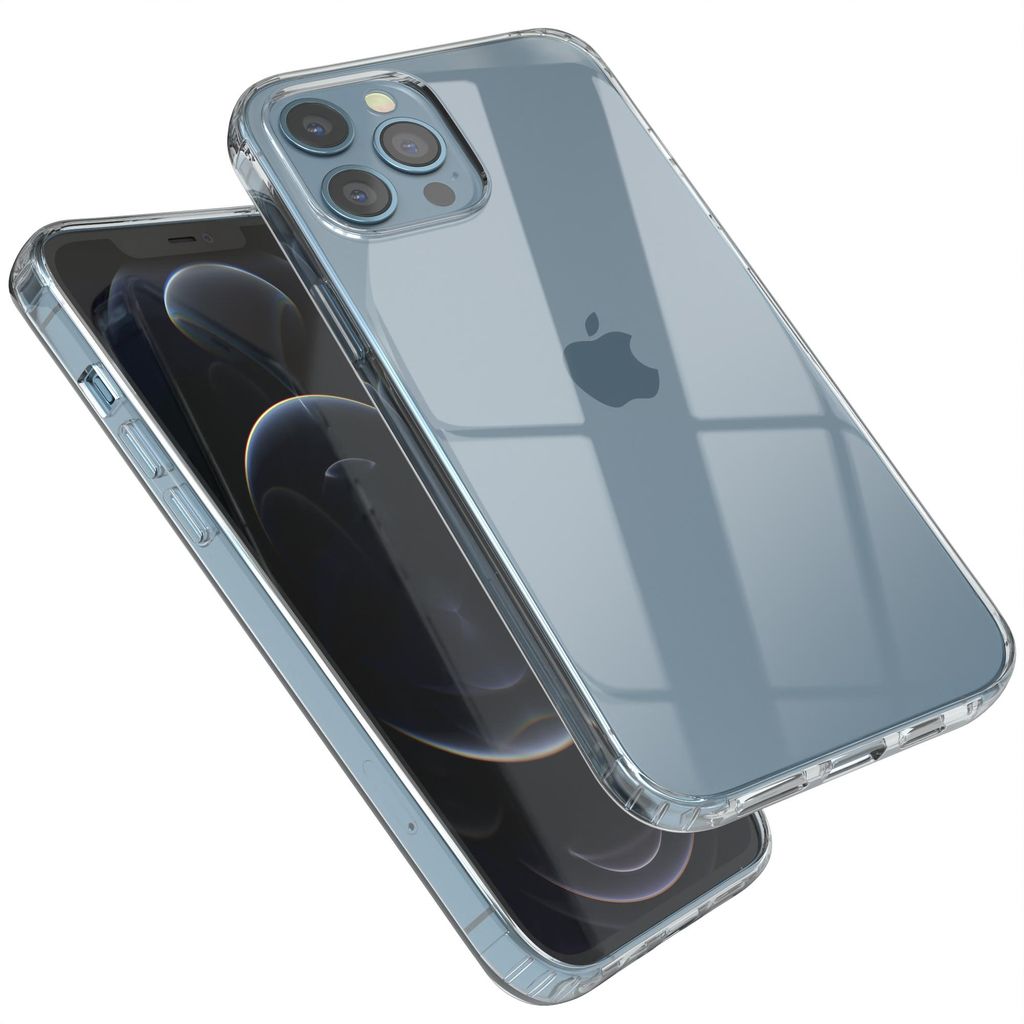 EAZY CASE Clear Hülle kompatibel mit Apple iPhone 12 Pro Max, Schutzhülle Silikon, dünnes Cover, Slimcover Handyhülle, Backcover Transparent