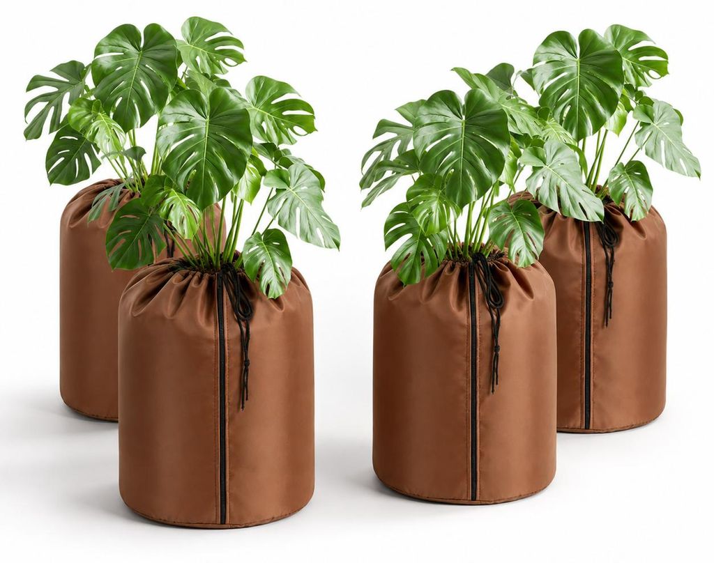 Ikodm 4er Set Pflanzen Wurzelschutz 50×45 cm Braun, Produktbild  KI-generiertes Bild
