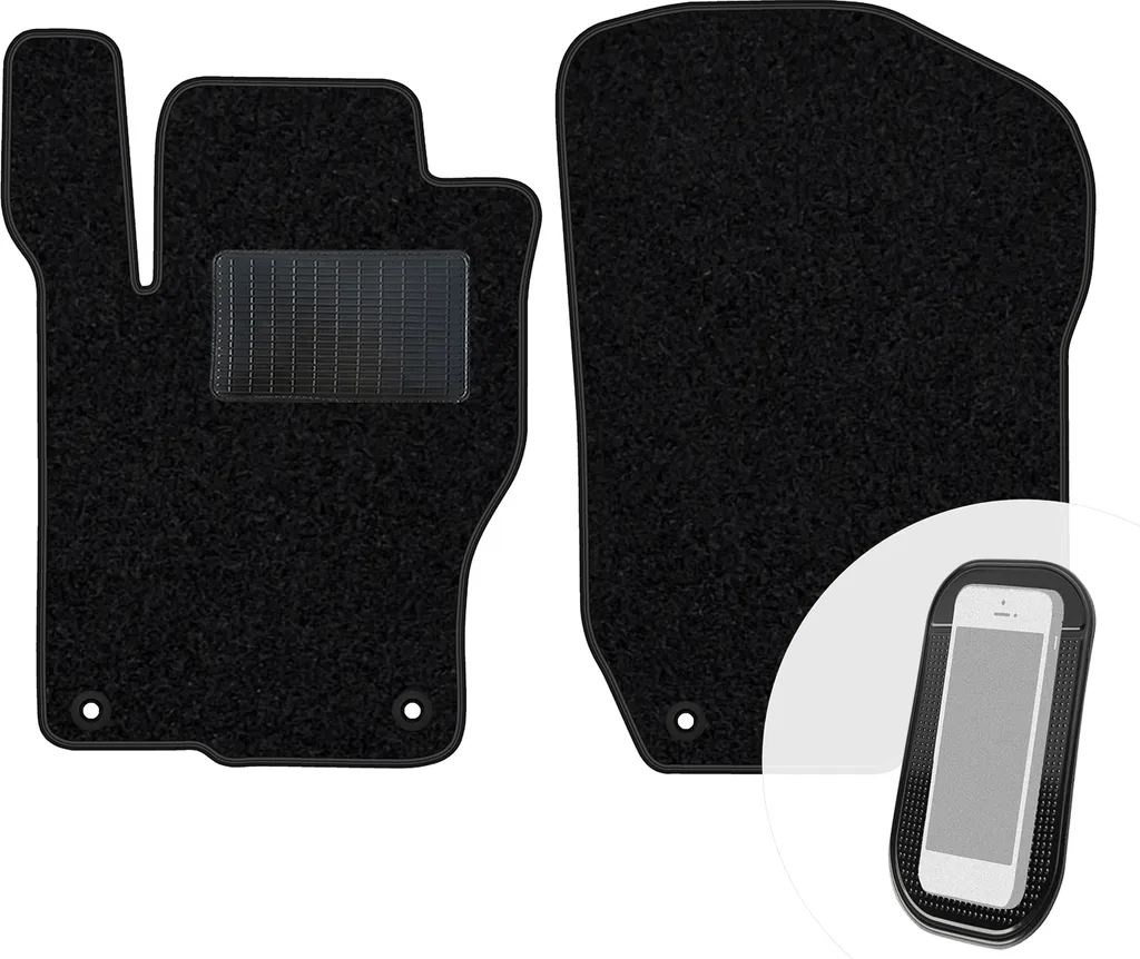 moto-MOLTICO tappetini anteriori auto velours tappetini auto nero set di tappetini 2 pezzi adatto per Mercedes-Benz EQA H243 dal 2021