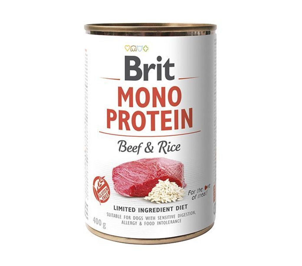 BRIT Mono Protein Beef & Rice - Nassfutter für Hunde - 400g