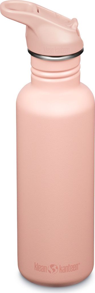 Klean Kanteen Trinkflasche – klassisch – Sportverschluss mit Flip – Pfirsichparfait – 800 ml