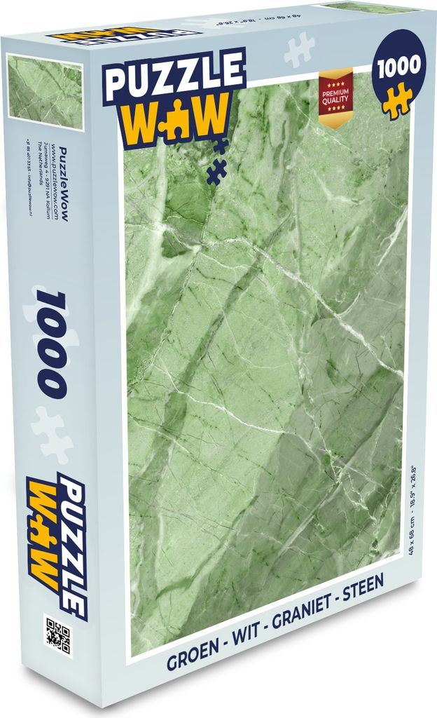 MuchoWow Puzzle 1000 Teile Grün - Weiß - Granit - Stein - Spielzeug - Alt und Jung - Spiele - Puzzeln