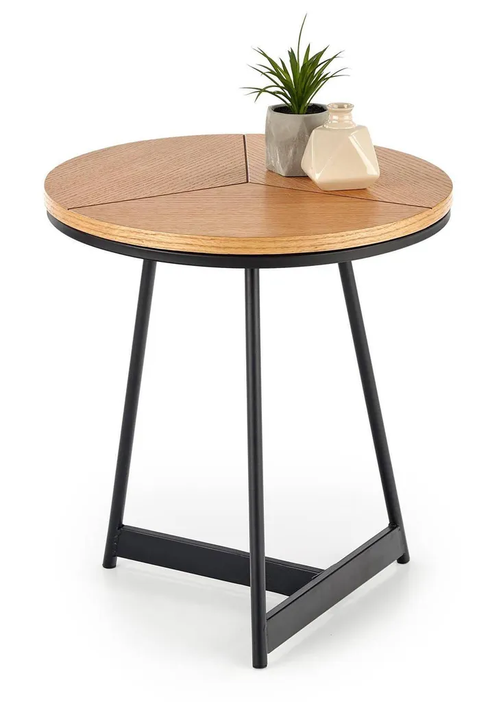 Banc rond Karida-S en bois massif - Petit mobilier de salon compact