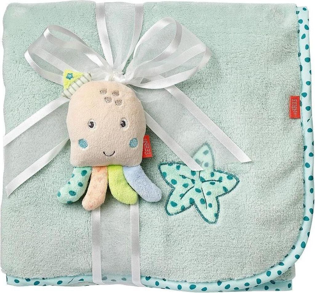 Kuscheldecke Oktopus –als Krabbelunterlage, Schnuffeltuch oder Zudecke