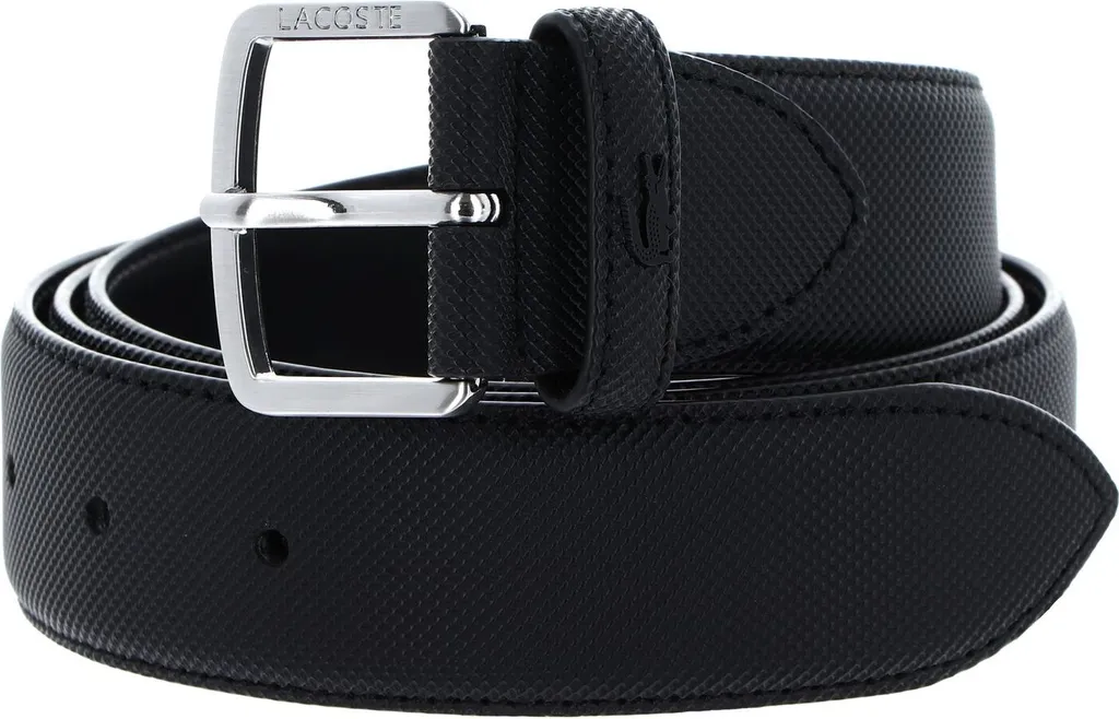 Lacoste Ceinture Men's Classic 35 en Petit Piqué Noir Taille W105