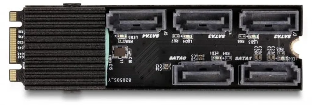 Multiplicateur M.2 Key B+M vers 5 x SATA - Format 2280 avec Débit 6 Gb/s - 3