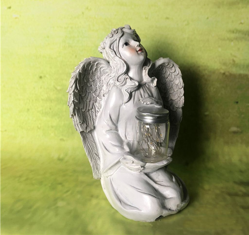 ZoneYan Garten Ornament Sitzen Magische Fee, Sitzen Fee Statue Garten