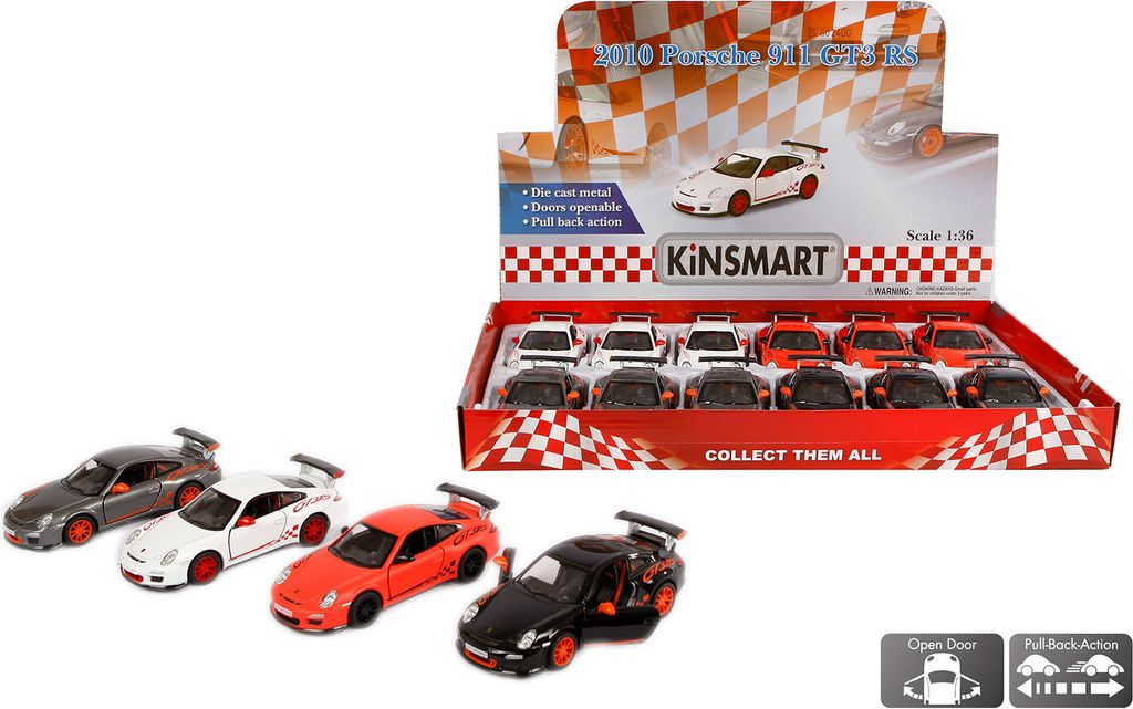 Fahrzeug Porsche 911 GT3 RS sort. 521702 Maßstab 1:36 im Display
