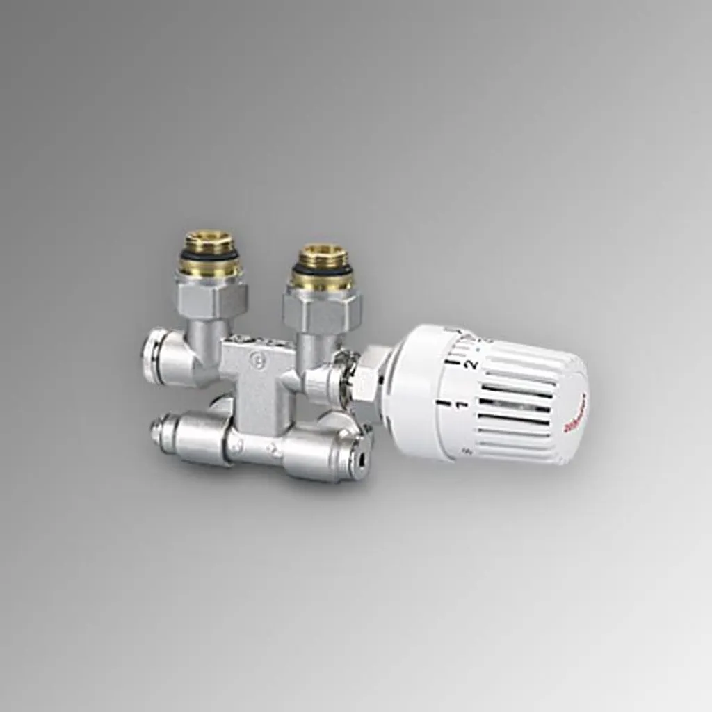 Raccordement de radiateur Zehnder Vario chromé avec cache esthétique