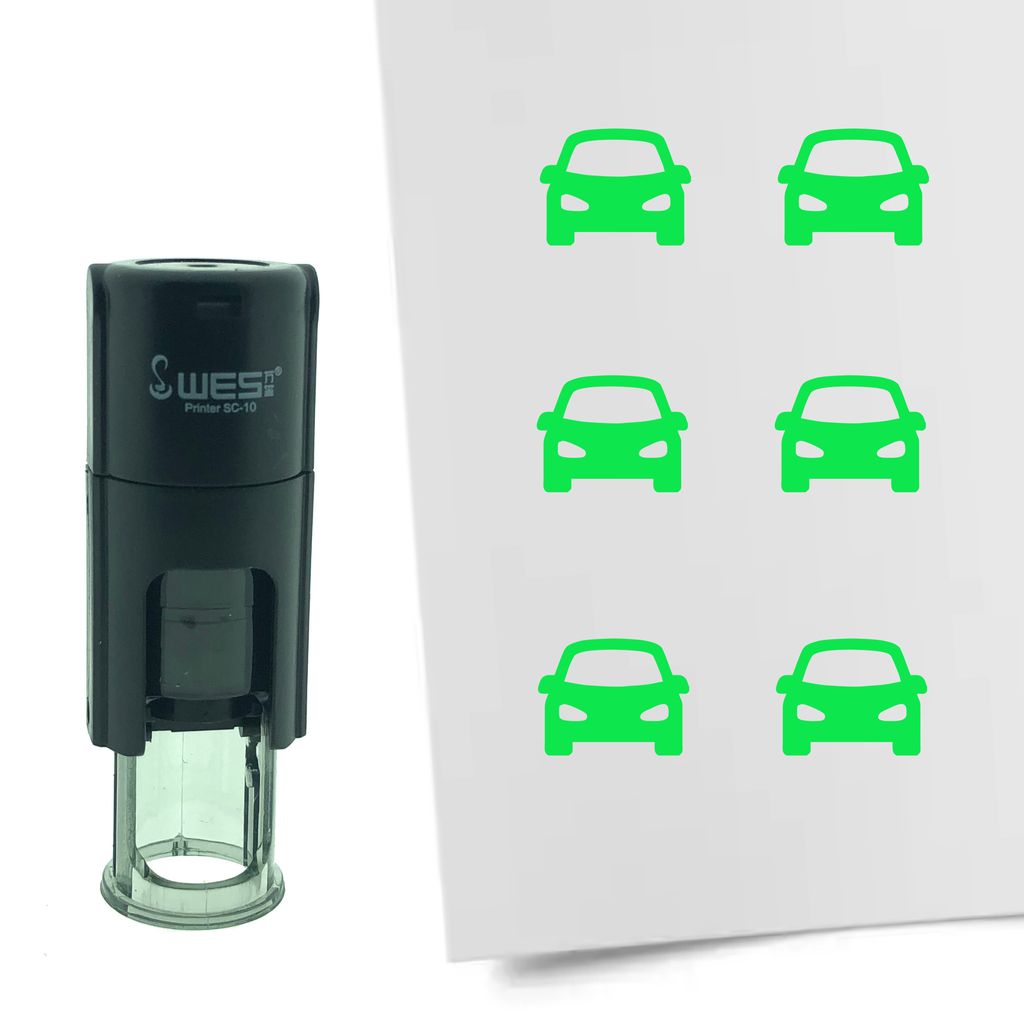 CombiCraft Selbstfärbender Stempel 'Auto' in der Farbe Grün, Ø10mm