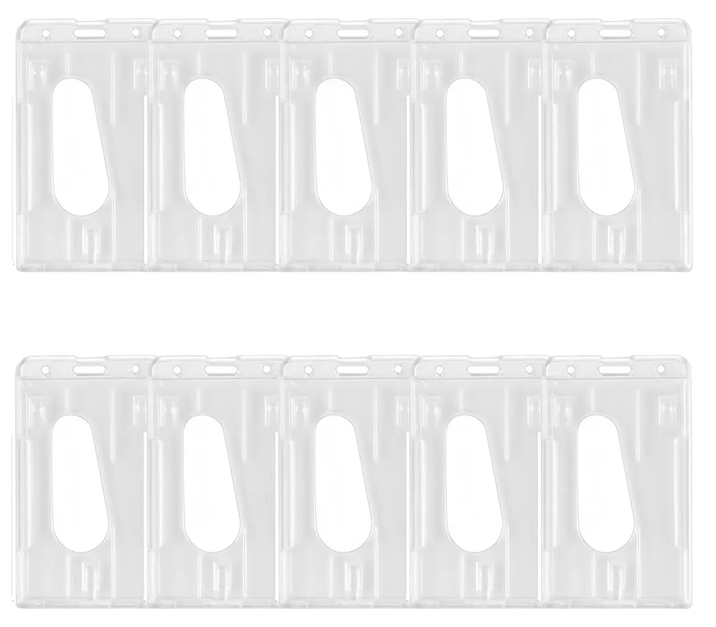 Protège-carte Vertical en Plastique Transparent avec Encoche de Retrait