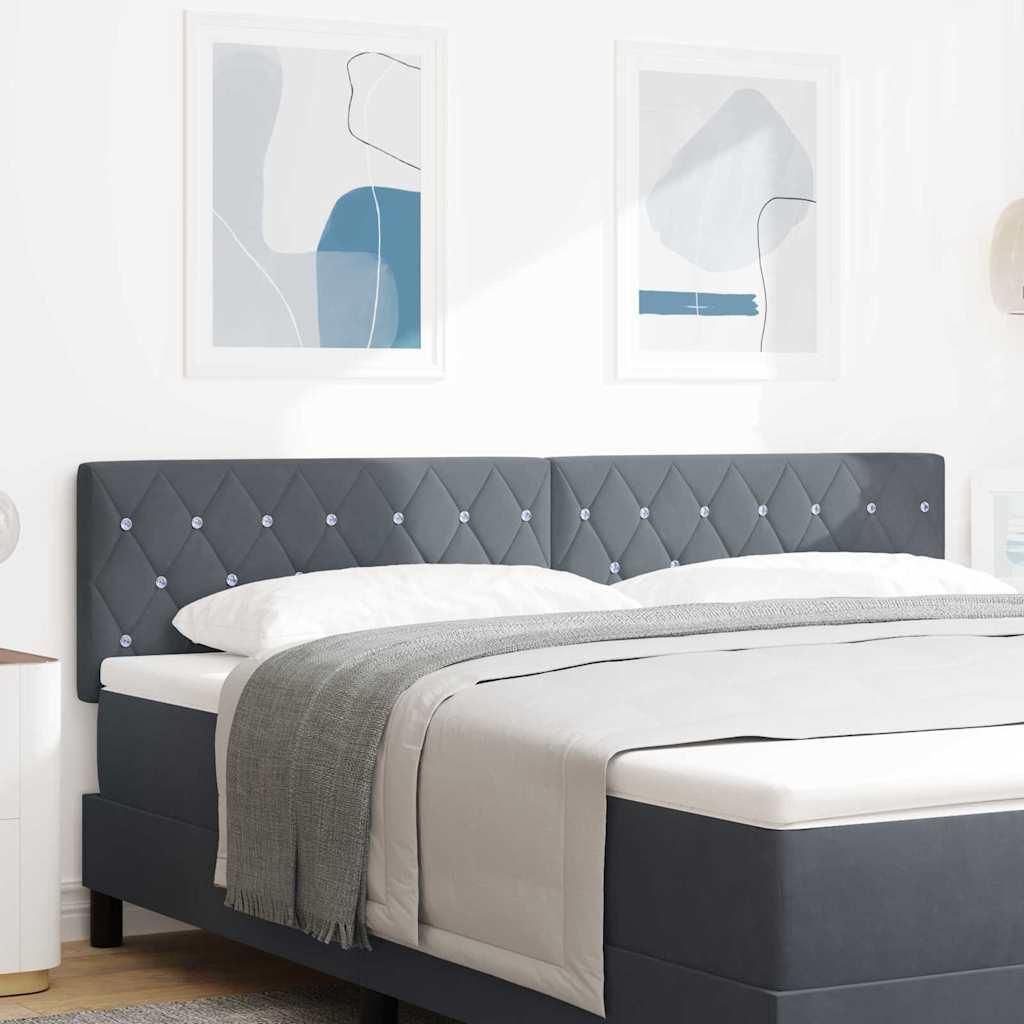 Möbel LED-Kopfteil mit LED -Streifenleuchten Dunkelgrau 90 cm Samt - Kopfteile 3338072