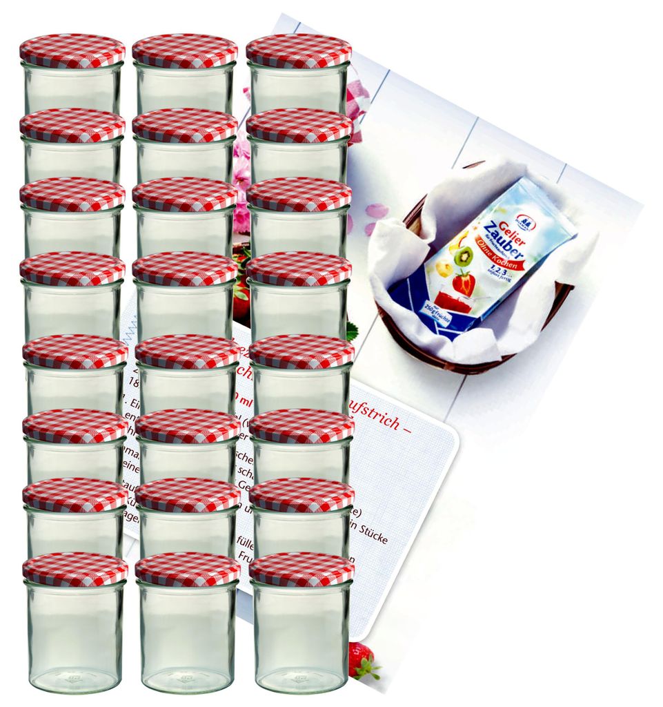 zestaw 24 kubków na dżem o pojemności 350 ml z pokrywką w Zdjęcie produktu 