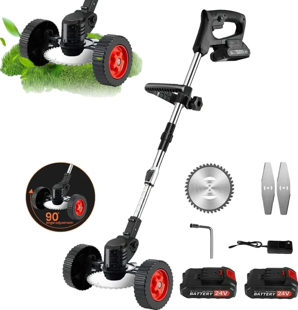 Tondeuse à batterie autotractée pour jardin, pack complet 2 batteries EU