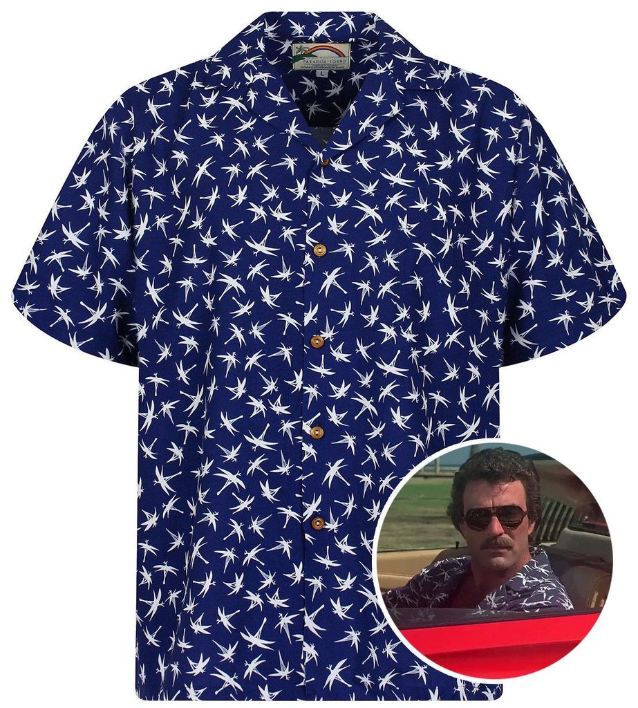 Paradise Found Hawaiihemd Tom Selleck "Dragonfly" in Blau Produktbild 