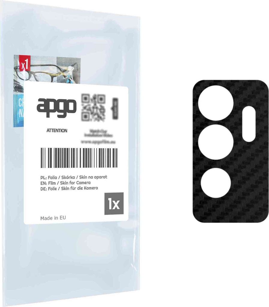 apgo Objektivschutz-Folie, Kameraschutz kompatibel mit ZTE Blade 11 Prime, Carbon-Imitation, Rückseite Schutzfolie für Kamera-Insel, Hinten Folie...