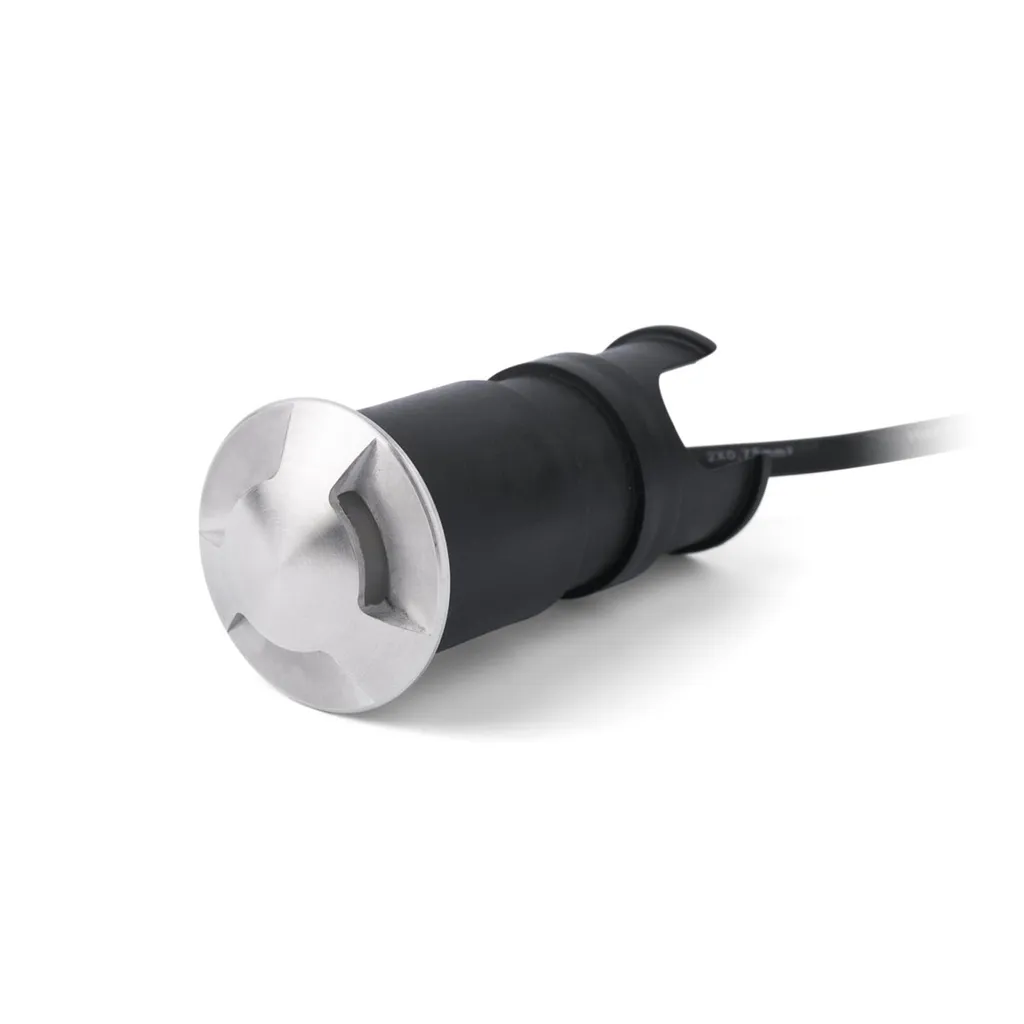 Luminaire encastrable de sol extérieur LED KANE-3 étanche nickel mat