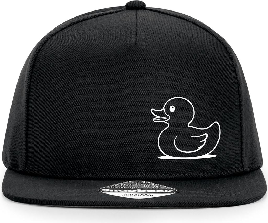 Huuraa Cappy Mütze Gummiente Silhouette Black Polyester Snapback Kappe Geschenkidee