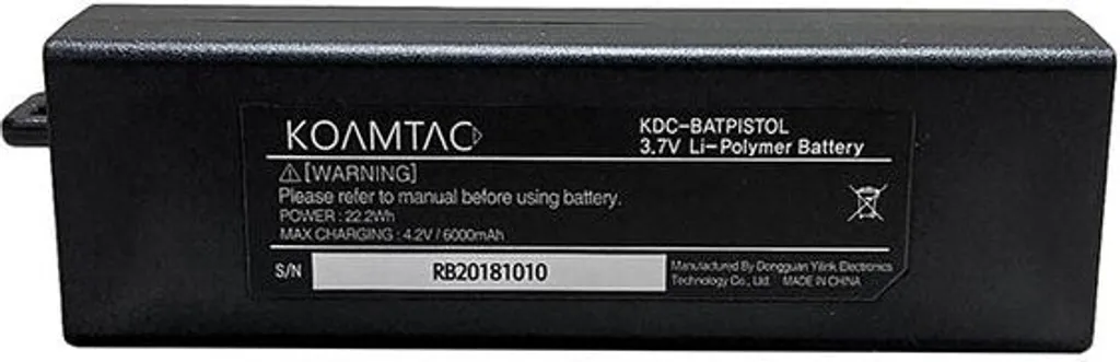 Batterie de Rechange LiPo 3.7V 6000mAh pour Scanner KOAMTAC Noir