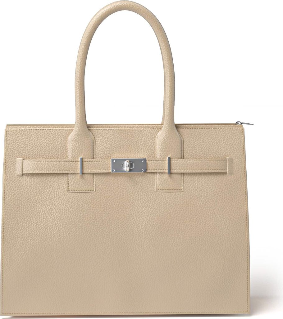 Damen Umhänge Handtasche aus Echtleder – Italy 30636 Beige