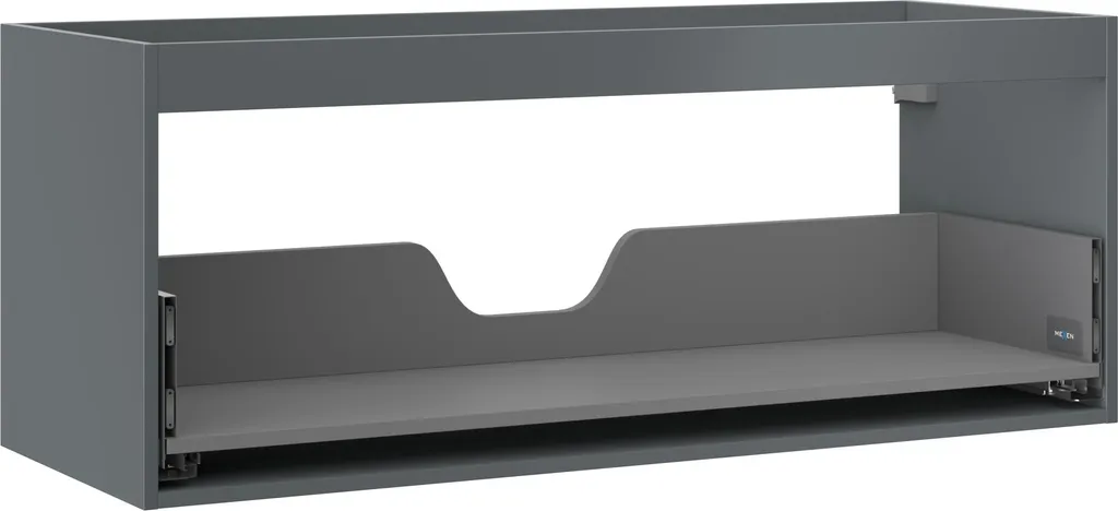 Meuble de salle de bain suspendu 120 cm graphite mat avec grand tiroir