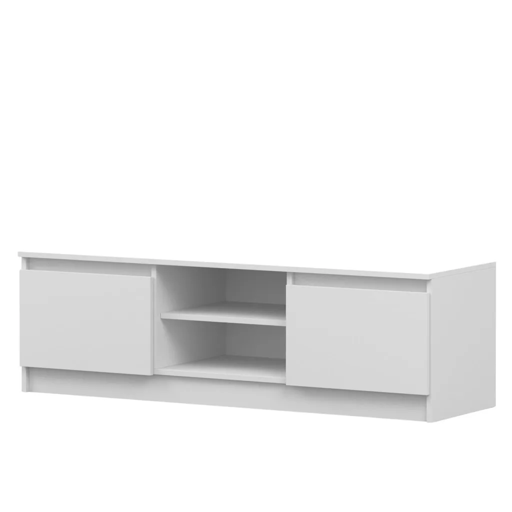 Meuble TV de salon blanc SOLO 135 cm pour optimiser vos rangements