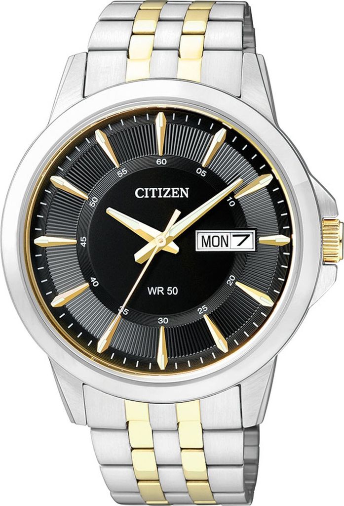A close-up studio shot of a Citizen men's watch.